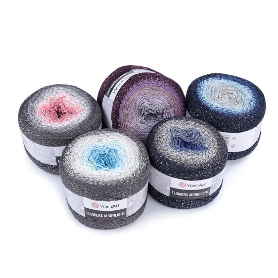 Pletacie priadza flowers moonlight 260 g - Šedá svetlá (2 Kusy)