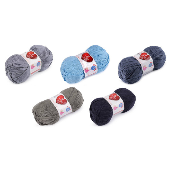 Pletací příze baby love a care 100 g - Modrá temná (1 Kus)