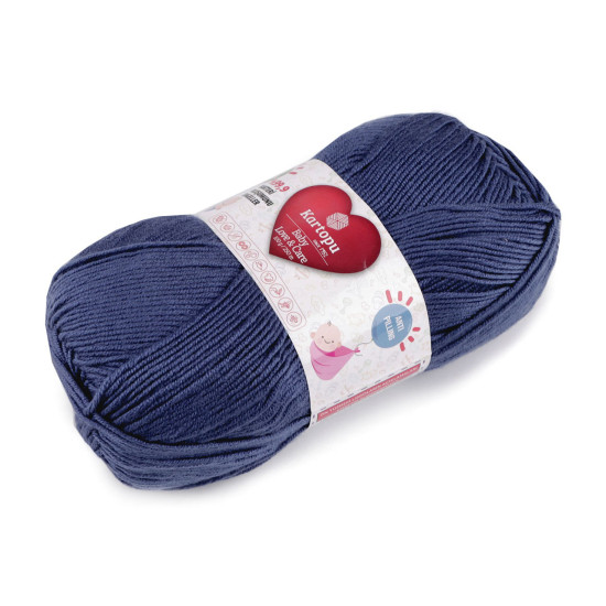 Pletací příze baby love a care 100 g - Modrá temná (1 Kus)