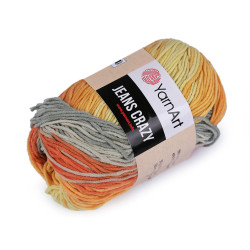 Hilo de tricotar jeans crazy 50 g - Naranja amarillo (1 Pieza)