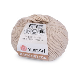 Fil à tricoter baby cotton, 50 g - Beige clair (1 Pièce)