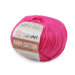 Fil à tricoter baby cotton, 50 g - Rose (1 Pièce)