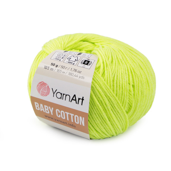 Fil à tricoter baby cotton, 50 g - Vert pastel (1 Pièce) Fil à tricoter baby cotton, 50 g - Vert pastel (1 Pièce)