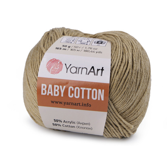 Fil à tricoter baby cotton, 50 g - Vert pastel (1 Pièce) Fil à tricoter baby cotton, 50 g - Vert pastel (1 Pièce)