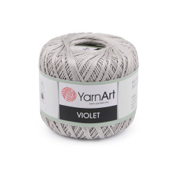 Bavlnená priadza háčkovacia violet 50 g - Šedá holubia (1 Kus)