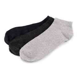 Calcetines tobilleros de algodón para hombre con ribete médico - Mezcla de colores al azar (3 Pares)