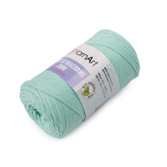 Włóczka twisted macrame 250 g do rozczesania - Miętowy (1 Sztuka) Włóczka twisted macrame 250 g do rozczesania - Miętowy (1 Sztuka)
