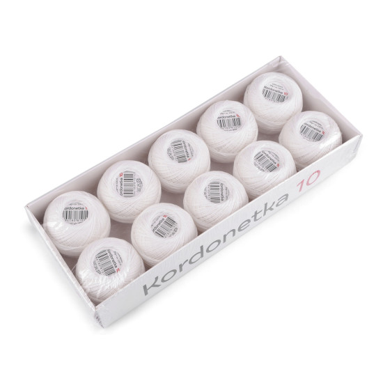 Cordonnet yarn kordonetka 20 g - White (10 Pieces) Cordonnet yarn kordonetka 20 g - White (10 Pieces)
