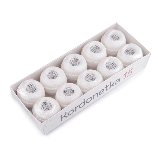 Cordonnet yarn kordonetka 20 g - White (10 Pieces) Cordonnet yarn kordonetka 20 g - White (10 Pieces)