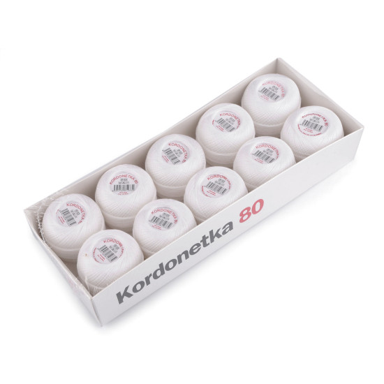 Cordonnet yarn kordonetka 20 g - White (10 Pieces) Cordonnet yarn kordonetka 20 g - White (10 Pieces)