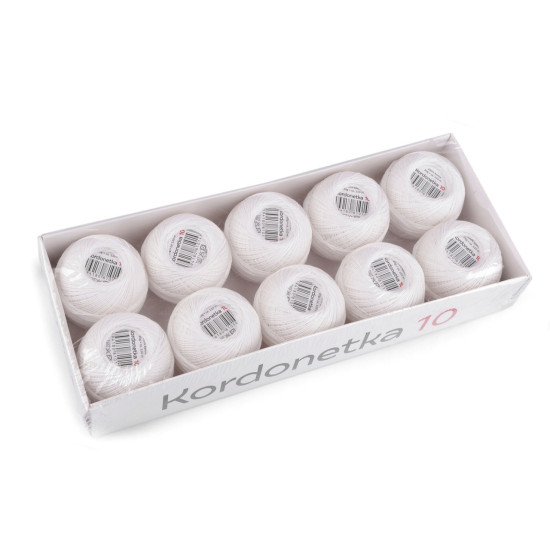 Cordonnet yarn kordonetka 20 g - White (10 Pieces) Cordonnet yarn kordonetka 20 g - White (10 Pieces)