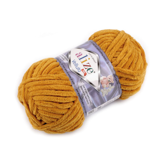 Knitted chenille yarn alize velluto 100 g - Red (1 Piece)