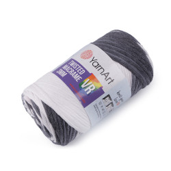 Knitting yarn twisted macrame 250 g, combing - Grey (1 Piece)