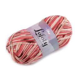 Hilo para calcetines con diseño propio 100 g lofoty - Rojo (1 Pieza)
