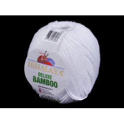 Pletací příze deluxe bamboo 100 g - Bílá (1 Kus)