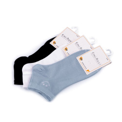 Calzini alla caviglia da donna, in cotone, modello: emi ross - Mix di colori casuali (3 Paia)