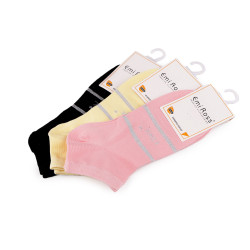Calzini alla caviglia da donna, in cotone, modello: emi ross - Mix di colori casuali (3 Paia)
