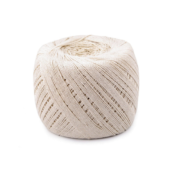 Bavlněná příze macrame ø1,5-2 mm rozčesávací - Bílá přírodní (3 Kusy) Bavlněná příze macrame ø1,5-2 mm rozčesávací - Bílá přírodní (3 Kusy)