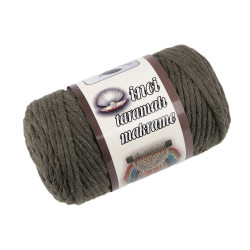 Recycled cotton macrame yarn ø5 mm, combing - Grey-green (1 Piece)