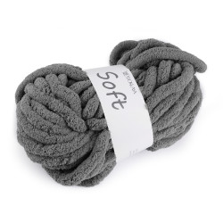 Chenille knitting yarn soft 250 g - Grey (1 Piece)