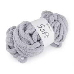 Chenille knitting yarn soft 250 g - Lightgrey (1 Piece)