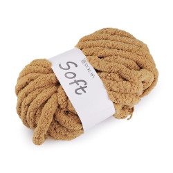 Chenille knitting yarn soft 250 g - Beige camel (1 Piece)