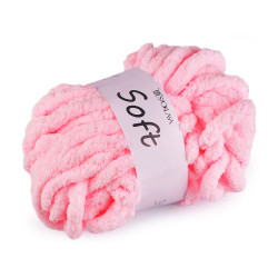 Chenille knitting yarn soft 250 g - Light pink (1 Piece)