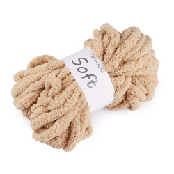 Chenille knitting yarn soft 250 g - Lightbeige (1 Piece)