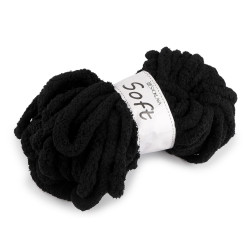 Chenille knitting yarn soft 250 g - Black (1 Piece)