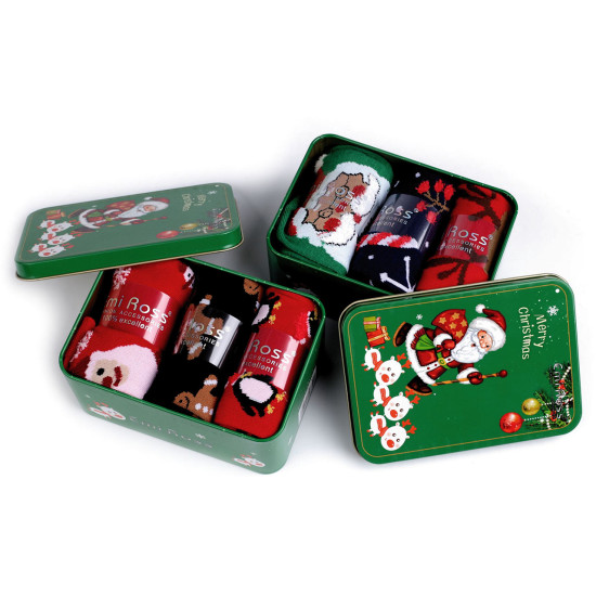 Caja de hojalata con calcetines navideños emi ross© - Mezcla aleatoria (9 Pares) Caja de hojalata con calcetines navideños emi ross© - Mezcla aleatoria (9 Pares)