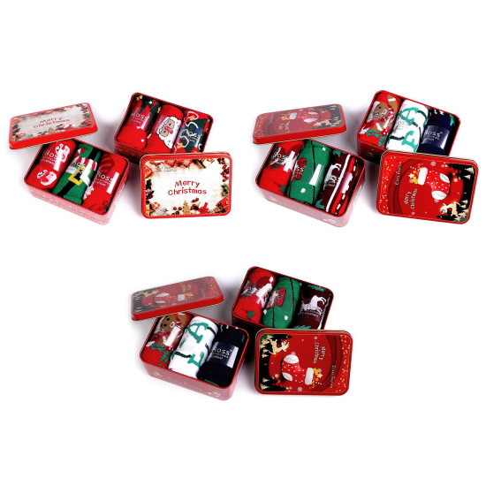 Caja de hojalata con calcetines navideños emi ross© - Mezcla aleatoria (9 Pares) Caja de hojalata con calcetines navideños emi ross© - Mezcla aleatoria (9 Pares)