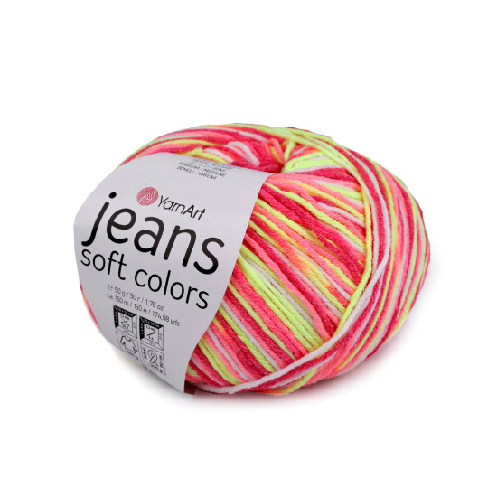 Pelote de laine jeans soft color, 50 g - Multicolore (10 Pièces) Pelote de laine jeans soft color, 50 g - Multicolore (10 Pièces)