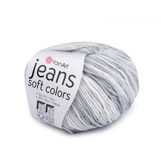 Pelote de laine jeans soft color, 50 g - Multicolore (10 Pièces) Pelote de laine jeans soft color, 50 g - Multicolore (10 Pièces)
