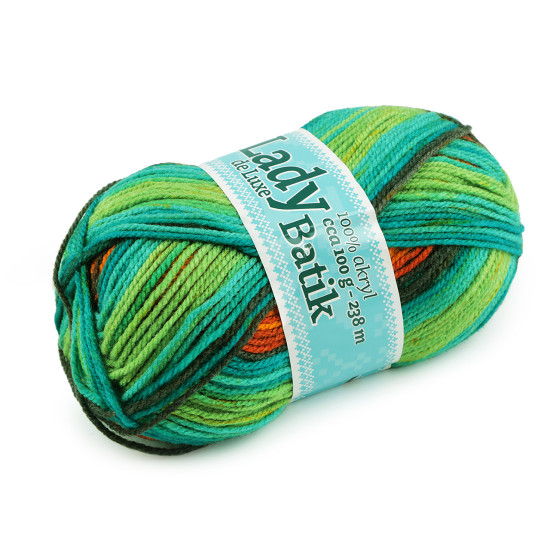 Pelote de laine lady batik de luxe, 100 g - Vert (5 Pièces) Pelote de laine lady batik de luxe, 100 g - Vert (5 Pièces)