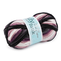 Pelote de laine lady batik de luxe, 100 g - Noir (1 Pièce)