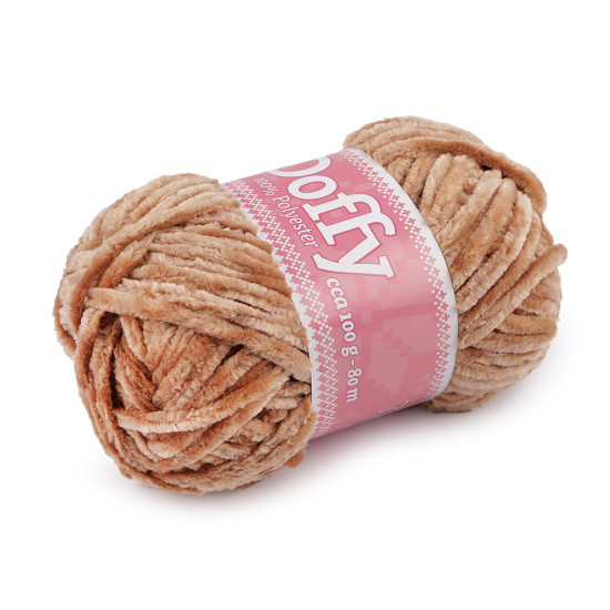 Chenille knitting yarn doffy 100 g - Lightgrey (1 Piece) Chenille knitting yarn doffy 100 g - Lightgrey (1 Piece)
