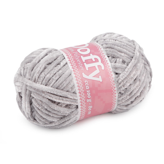 Chenille knitting yarn doffy 100 g - Lightgrey (1 Piece) Chenille knitting yarn doffy 100 g - Lightgrey (1 Piece)