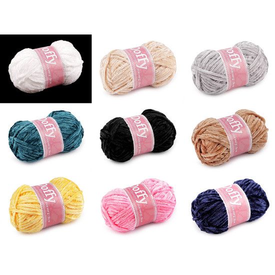 Chenille knitting yarn doffy 100 g - Lightgrey (1 Piece) Chenille knitting yarn doffy 100 g - Lightgrey (1 Piece)