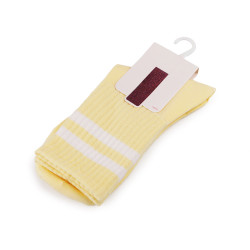 Skarpetki bawełniane unisex - Biało-żółty (1 Para)