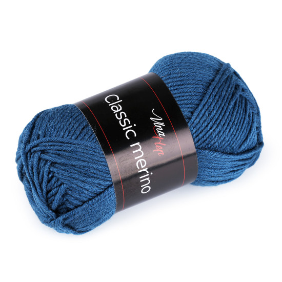 Fire de tricotat clasică merino 50 g - Albastru delta (10 Bucăți) Fire de tricotat clasică merino 50 g - Albastru delta (10 Bucăți)