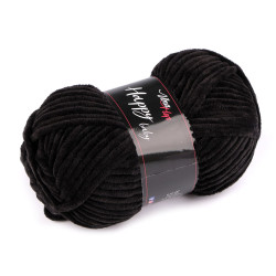 Chenille knitting yarn happy baby 100 g - Black (1 Piece)