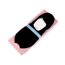 Women's / girls' cotton sneakers / ballerina socks with silicone and anti-slip - Black (1 Pair)