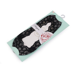 Girls sneakers / ballerina lace socks with anti-slip - Black (1 Pair)