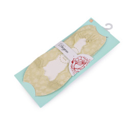 Girls sneakers / ballerina lace socks with anti-slip - Lightbeige (1 Pair)