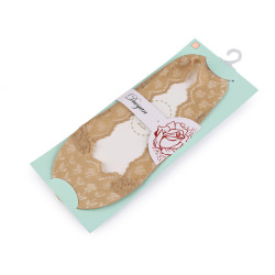 Girls sneakers / ballerina lace socks with anti-slip - Beige (1 Pair)