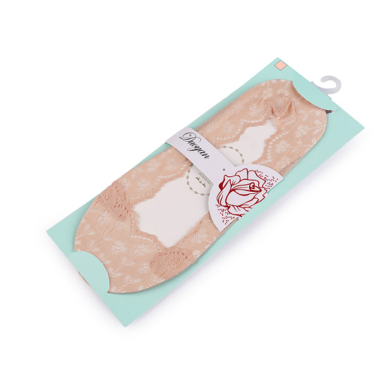 Girls sneakers / ballerina lace socks with anti-slip - Lightbeige (1 Pair) Girls sneakers / ballerina lace socks with anti-slip - Lightbeige (1 Pair)