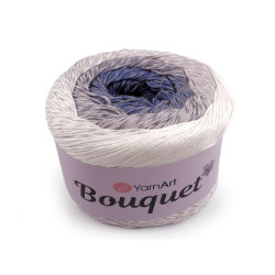 Bavlnená pletacia priadza bouquet 250 g - Šedo-biela (1 Kus)