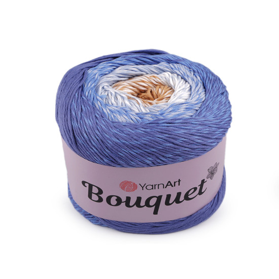 Bavlnená pletacia priadza bouquet 250 g - Modrá tmavá (1 Kus)