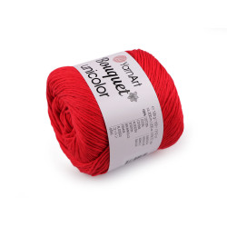 Bavlněná pletací příze bouquet unicolor 100 g - Červená (1 Kus)