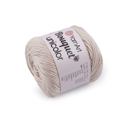 Bavlněná pletací příze bouquet unicolor 100 g - Béžová světlá (1 Kus)